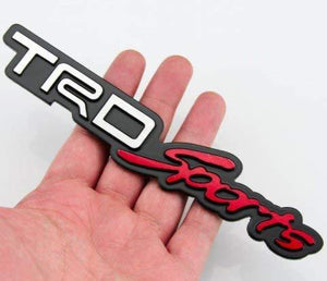 trd sport logo for all toyota car in red chrome colour