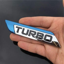 Load image into Gallery viewer, turbo metal logo in blue colour