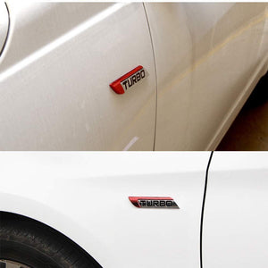Installed turbo metal logo in Red colour