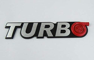 Turbo performance logo in red chorme colour