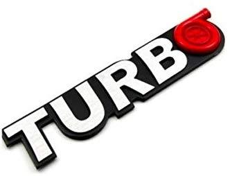 Turbo performance logo in red chorme colour