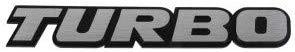 Turbo performance logo in silver colour