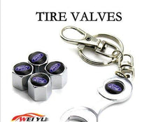 Load image into Gallery viewer, Tires Valve Cap with keychain in stainless steel
