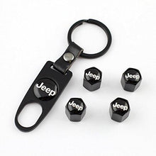 Load image into Gallery viewer, Jeep Four Tyre valve cap with keychain in Black Colour