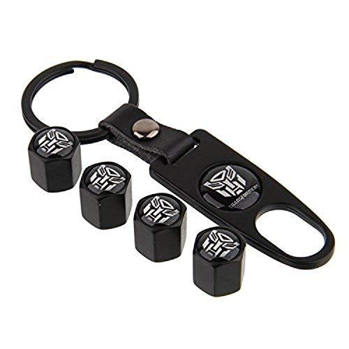 Tranformer Four Tyre valve cap with keychain in Black colour