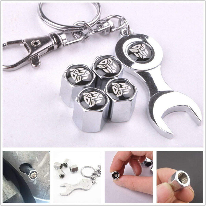Transformer Tyre Valve Cap with Keychain & Installation Guidance