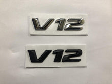 Load image into Gallery viewer, V12 Symbol logo in black &amp; chrome color for all car