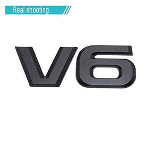 Black V6 letter logo for all cars