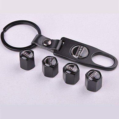 tyre valve cap with keychain for volvo