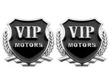 Load image into Gallery viewer, Pair of VIP Motor logo in silver colour