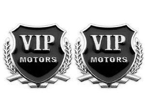 Pair of VIP Motor logo in silver colour